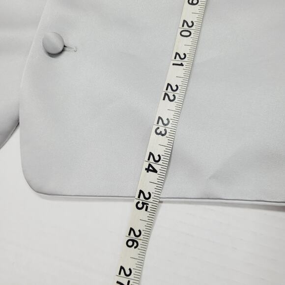 Satin Solid Silver Grey Mens Formal Vest Tie Medium Tuxedo Prom Brandon Michael - Picture 5 of 15